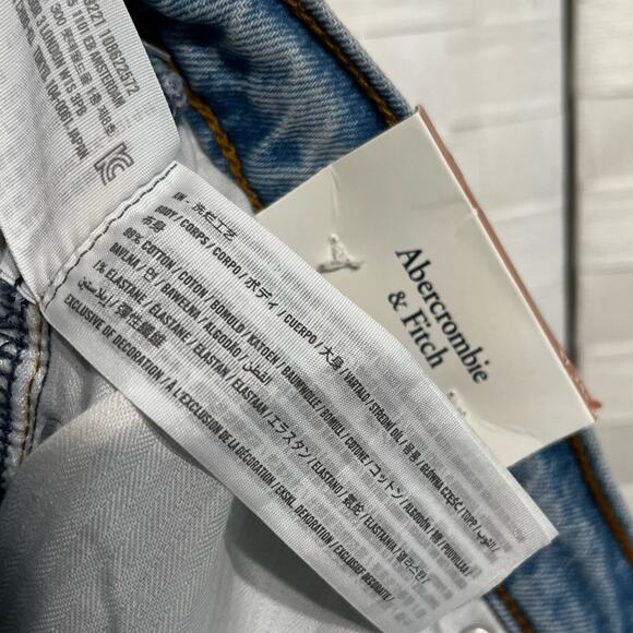 Abercrombie & Fitch Women's The Straight Mid Rise Jeans Plus Size 37 Medium Wash - Picture 9 of 13